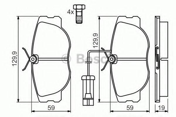 BOSCH 0986460942 Комплект гальмівних колодок, дискове гальмо