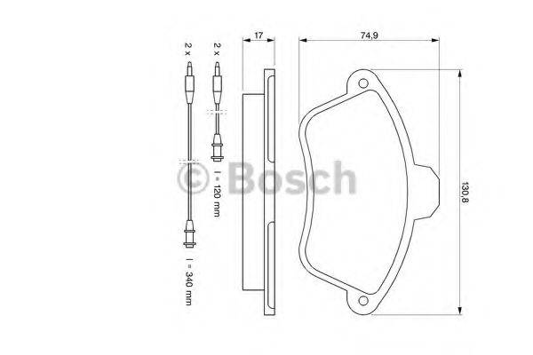 BOSCH 0986460951 Комплект гальмівних колодок, дискове гальмо