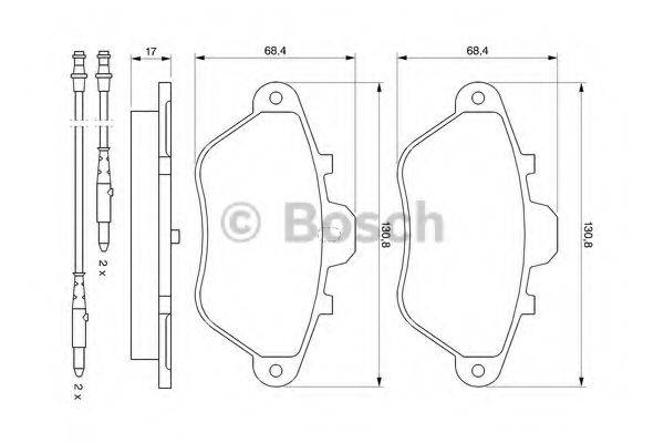 BOSCH 0986460956 Комплект гальмівних колодок, дискове гальмо