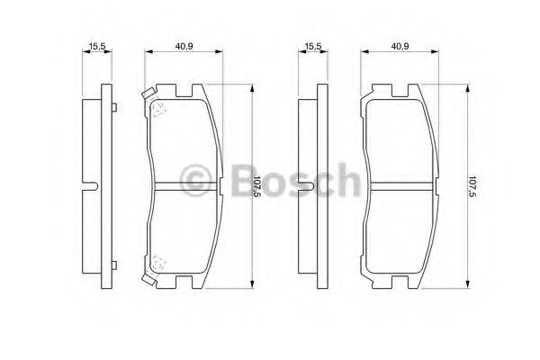 BOSCH 0986461145 Комплект гальмівних колодок, дискове гальмо