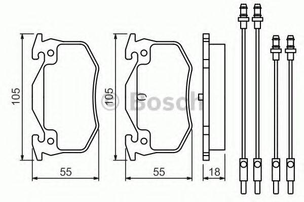 BOSCH 0986466350 Комплект гальмівних колодок, дискове гальмо