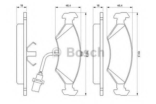 BOSCH 0986466403 Комплект гальмівних колодок, дискове гальмо