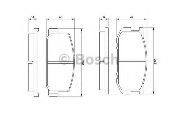 BOSCH 0986468541 Комплект гальмівних колодок, дискове гальмо