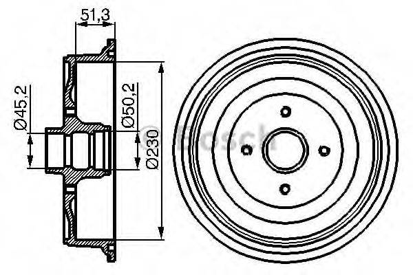 BOSCH 0986477011 Гальмівний барабан