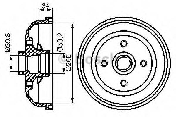 BOSCH 0986477056 Гальмівний барабан