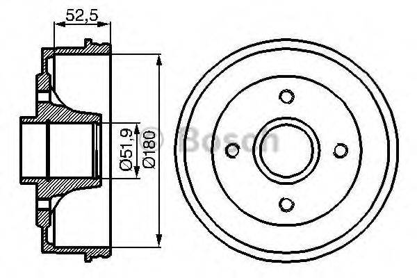 BOSCH 0986477076 Гальмівний барабан