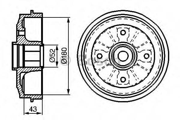 BOSCH 0986477114 Гальмівний барабан