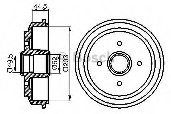 BOSCH 0986477149 Гальмівний барабан