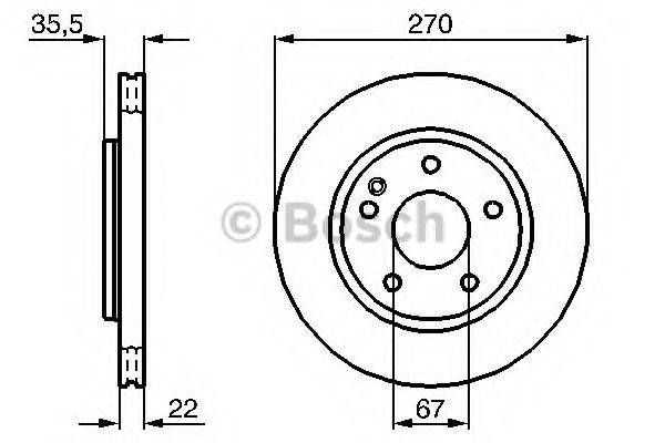 BOSCH 0986479B67 гальмівний диск