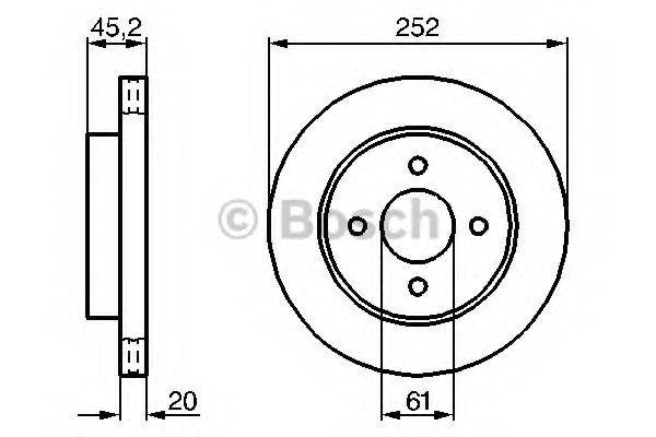 BOSCH 0986479238 гальмівний диск