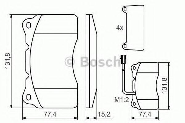 BOSCH 0986494069 Комплект гальмівних колодок, дискове гальмо