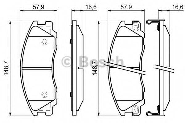 BOSCH 0986494138 Комплект гальмівних колодок, дискове гальмо