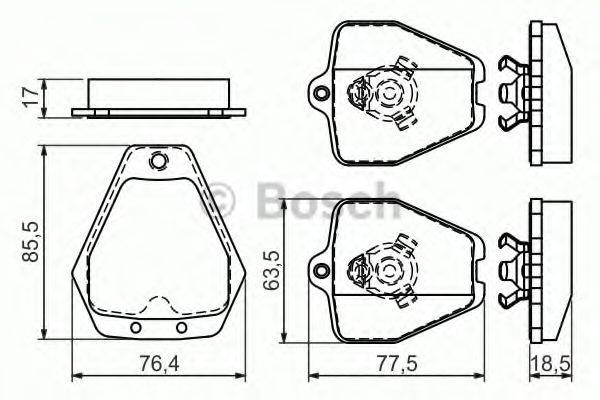 BOSCH 0986494215 Комплект гальмівних колодок, дискове гальмо