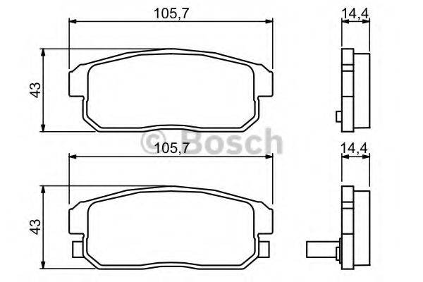 BOSCH 0986494223 Комплект гальмівних колодок, дискове гальмо