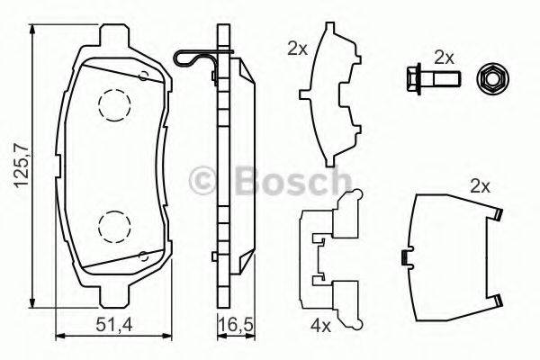 BOSCH 0986494320 Комплект гальмівних колодок, дискове гальмо