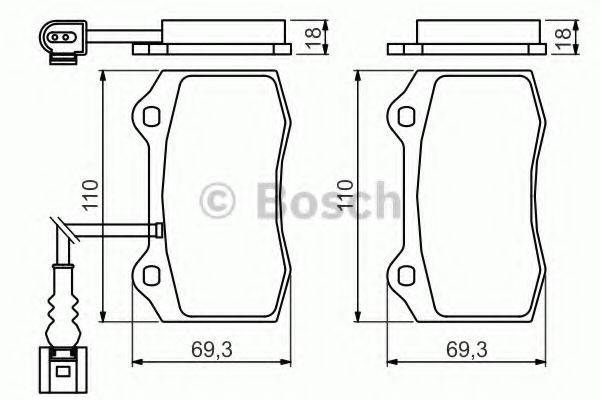 BOSCH 0986494367 Комплект гальмівних колодок, дискове гальмо