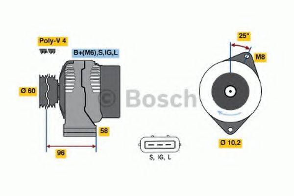 BOSCH 0986040501 Генератор