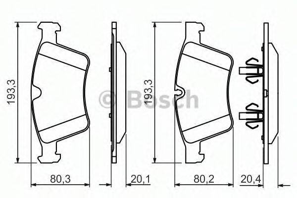 BOSCH 0986494427 Комплект гальмівних колодок, дискове гальмо