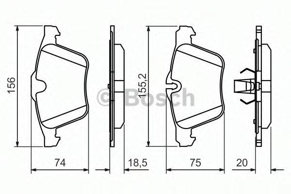 BOSCH 0986494481 Комплект гальмівних колодок, дискове гальмо