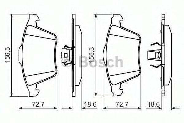 BOSCH 0986494492 Комплект гальмівних колодок, дискове гальмо