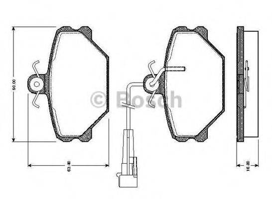 BOSCH 0986TB2142 Комплект гальмівних колодок, дискове гальмо