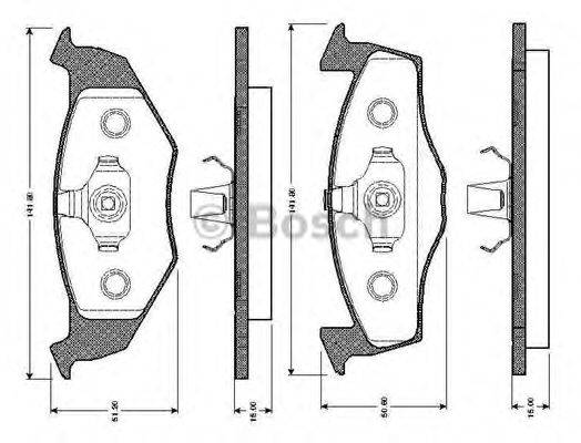 BOSCH 0986TB2301 Комплект гальмівних колодок, дискове гальмо