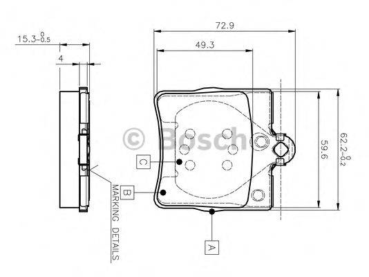 BOSCH 0986TB2334 Комплект гальмівних колодок, дискове гальмо