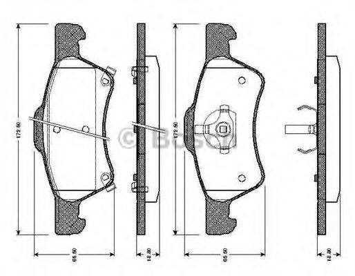 BOSCH 0986TB2387 Комплект гальмівних колодок, дискове гальмо