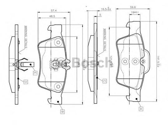 BOSCH 0986TB2451 Комплект гальмівних колодок, дискове гальмо