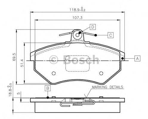 BOSCH 0986TB2506 Комплект гальмівних колодок, дискове гальмо