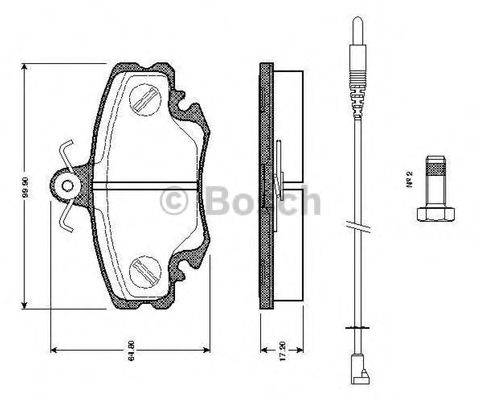 BOSCH 0986TB2513 Комплект гальмівних колодок, дискове гальмо