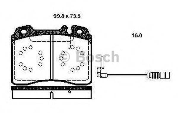 BOSCH 0986TB2663 Комплект гальмівних колодок, дискове гальмо