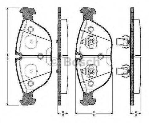 BOSCH 0986TB2744 Комплект гальмівних колодок, дискове гальмо