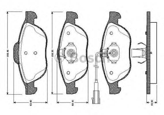 BOSCH 0986TB2767 Комплект гальмівних колодок, дискове гальмо