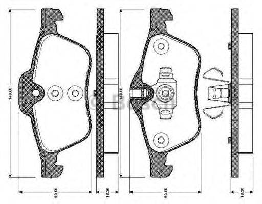 BOSCH 0986TB2840 Комплект гальмівних колодок, дискове гальмо