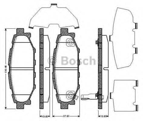 BOSCH 0986TB2894 Комплект гальмівних колодок, дискове гальмо