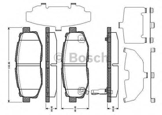 BOSCH 0986TB3003 Комплект гальмівних колодок, дискове гальмо