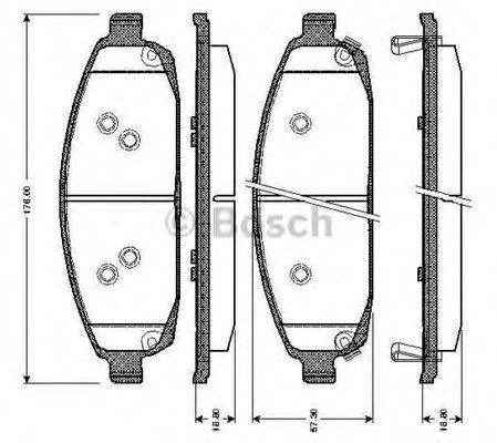 BOSCH 0986TB3027 Комплект гальмівних колодок, дискове гальмо