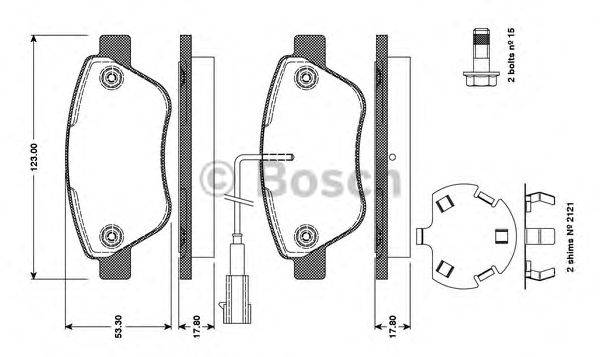 BOSCH 0986TB3111 Комплект гальмівних колодок, дискове гальмо