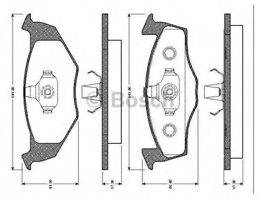 BOSCH 0986TB2036 Комплект гальмівних колодок, дискове гальмо