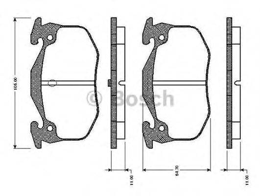 BOSCH 0986TB2078 Комплект гальмівних колодок, дискове гальмо