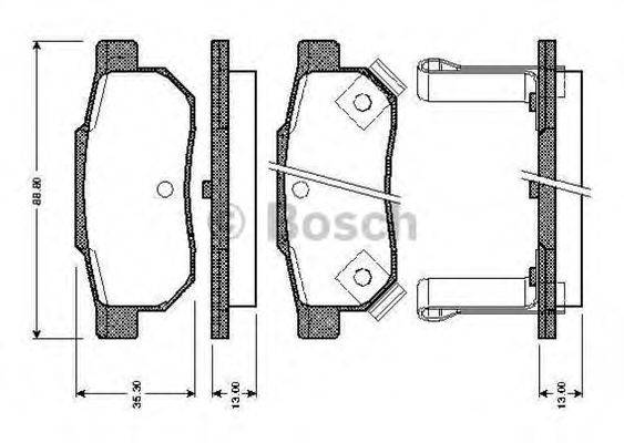 BOSCH 0986TB2120 Комплект гальмівних колодок, дискове гальмо