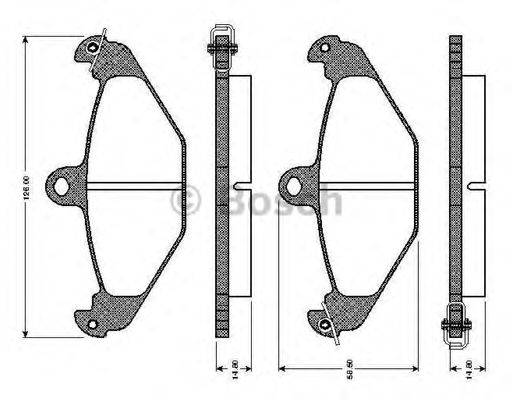 BOSCH 0986TB2192 Комплект гальмівних колодок, дискове гальмо