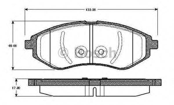 BOSCH 0986TB2447 Комплект гальмівних колодок, дискове гальмо