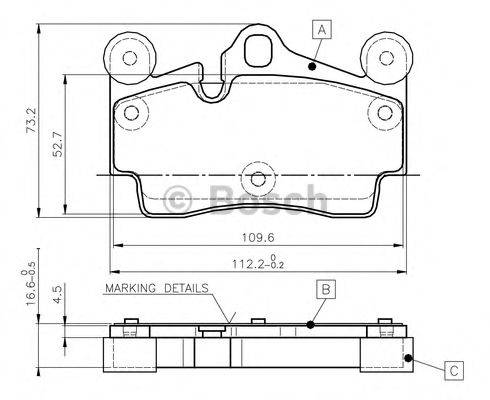 BOSCH 0986TB2456 Комплект гальмівних колодок, дискове гальмо