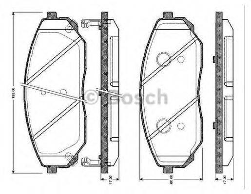 BOSCH 0986TB2461 Комплект гальмівних колодок, дискове гальмо