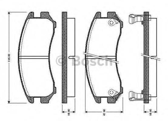 BOSCH 0986TB2566 Комплект гальмівних колодок, дискове гальмо