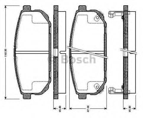 BOSCH 0986TB2861 Комплект гальмівних колодок, дискове гальмо