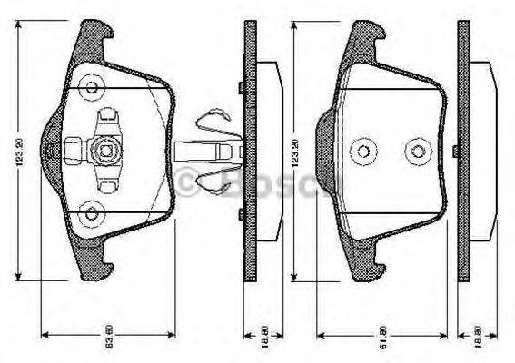 BOSCH 0986TB2863 Комплект гальмівних колодок, дискове гальмо