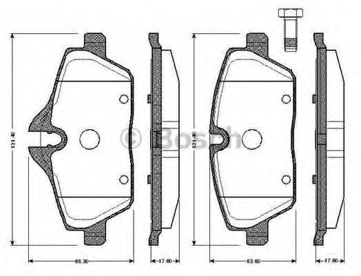 BOSCH 0986TB2889 Комплект гальмівних колодок, дискове гальмо